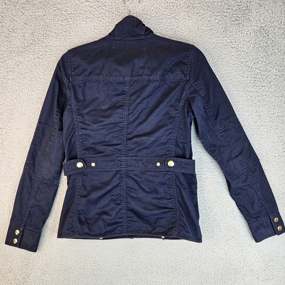 J. Crew Womens Navy Relaxed Boyfriend Field Jacket Sz XXS Pockets, Snaps - Picture 7 of 14